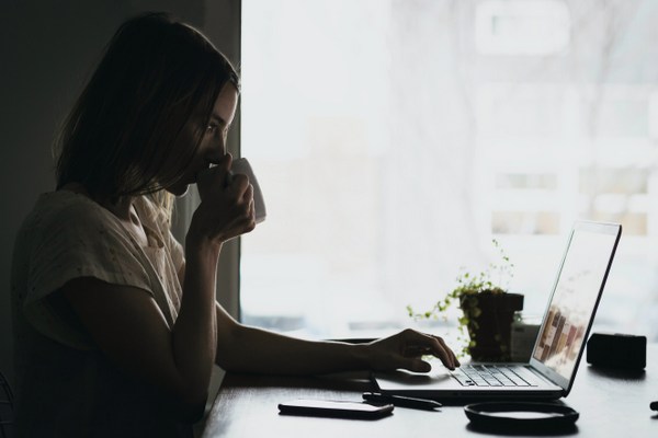 woman working at desk