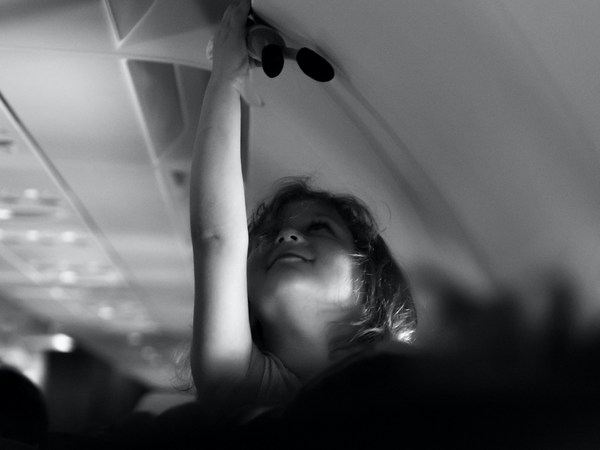 child on plane